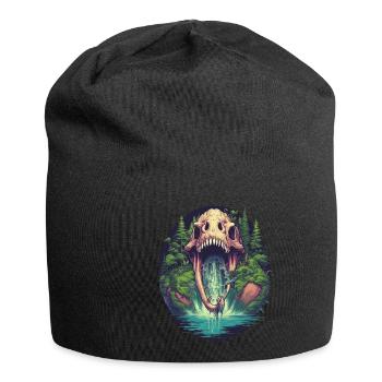 Dinosaurier Dino Fossil Carnivor Herbivor T-Rex - Jersey-Beanie - Schwarz - Vorne
