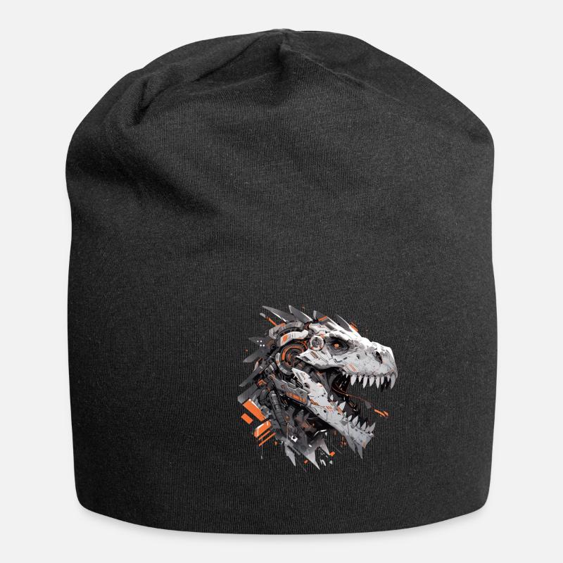 Mecha Tier Tiger Wolf Fuchs Dino Bär Cyborg - Jersey-Beanie - Schwarz