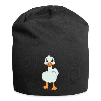 Drôle de majeur canard - Bonnet en jersey - noir - Devant