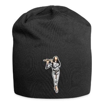 Croquis flûtiste - Bonnet en jersey - noir - Devant
