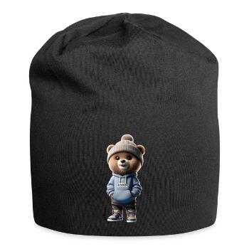 Baer mit Hoodie - Jersey-Beanie - Schwarz - Vorne