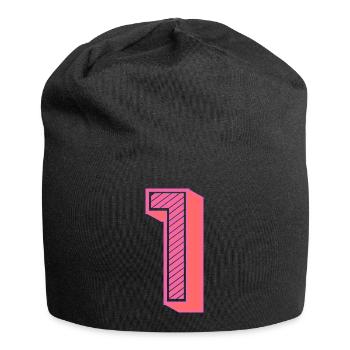 1. 1 AN. 1er ANNIVERSAIRE. ANNIVERSAIRE 1 AN - Bonnet en jersey - noir - Devant