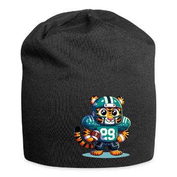 Cute American Football Player Tiger - Jersey Beanie - black - Front