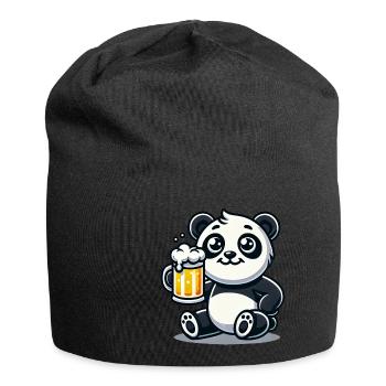 Cute Panda Drinking Beer - Jersey-Beanie - Schwarz - Vorne