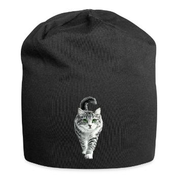 Amerikanische Locken - Jersey-Beanie - Schwarz - Vorne