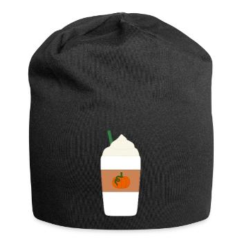 Latte à la citrouille et aux épices - Bonnet en jersey - noir - Devant