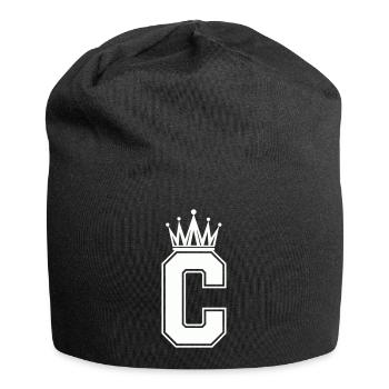 Buchstabe C - Jersey-Beanie - Schwarz - Vorne