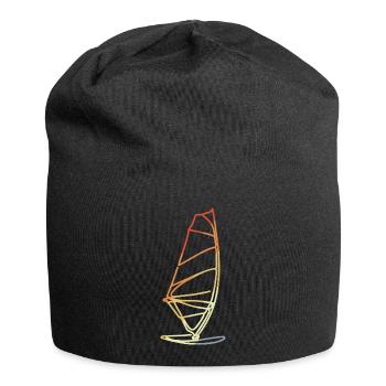 Windsurfing in retro style - Jersey Beanie - black - Front