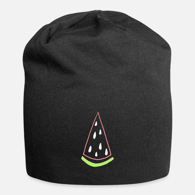 Frucht Melone Weiss Obst Geschenk Geschenkidee - Jersey-Beanie - Schwarz
