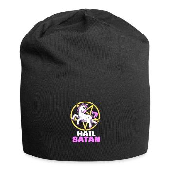 Hail Satan Einhorn Satan Gothik Dämon Pentagramm - Jersey-Beanie - Schwarz - Vorne
