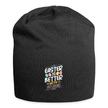 Easter Is Better With Spicy Cocktails Fun Vibes - Jersey Beanie - black - Front