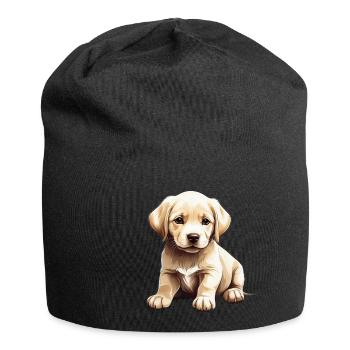 Mignon Labrador chiot femmes fille cadeau - Bonnet en jersey - noir - Devant