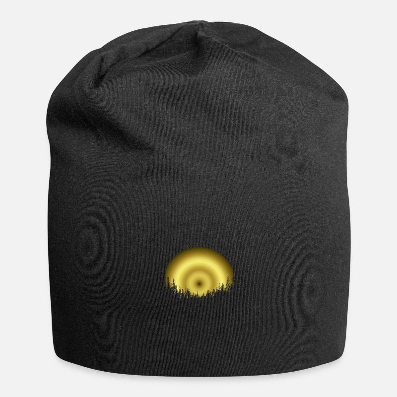 wald silhouette gold - Jersey-Beanie - Schwarz