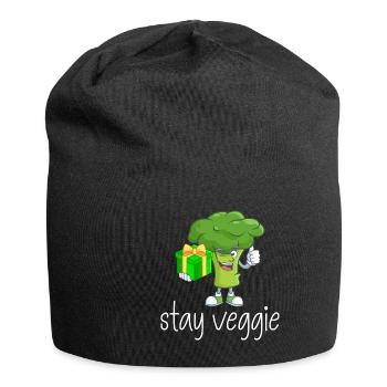 Brokkoli Vegetarisch Geschenk - Jersey-Beanie - Schwarz - Vorne