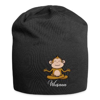 Auszeit Durchatmen Wusaaa Affe - Jersey-Beanie - Schwarz - Vorne