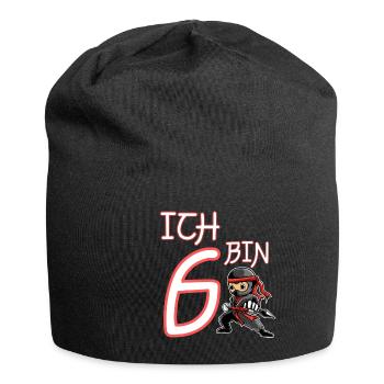 Ich bin 6 Ninja Geburtstag 6.Geburtstag - Jersey-Beanie - Schwarz - Vorne