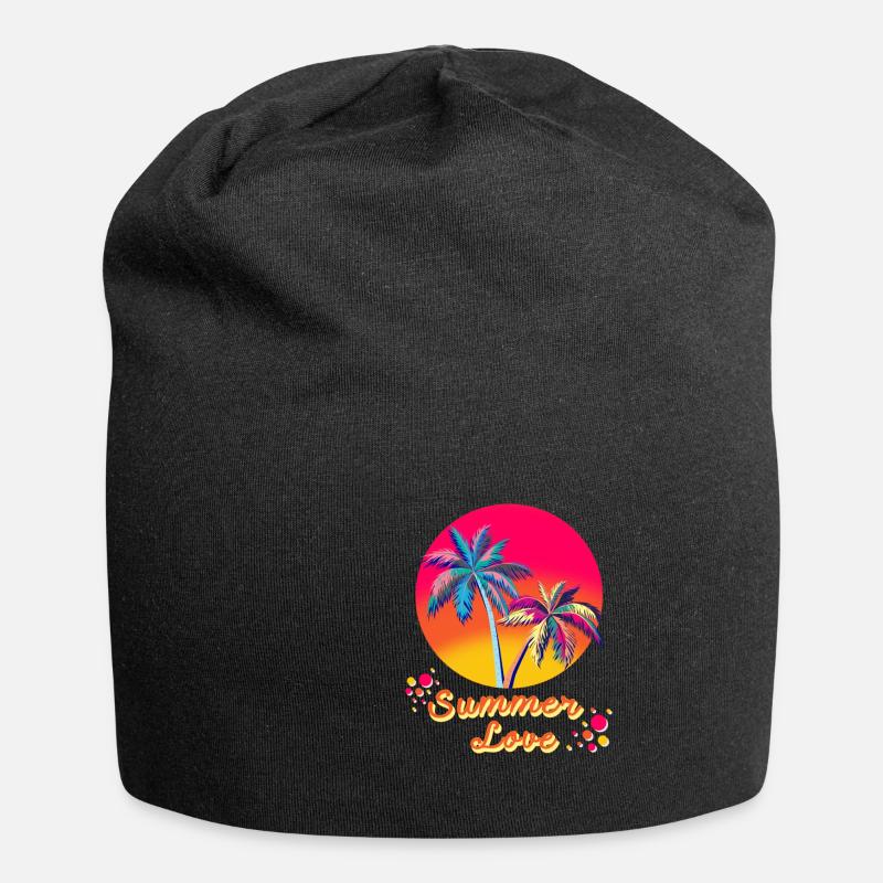 Été, soleil, plage, vacances, cadeau - Bonnet en jersey - noir