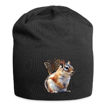 Fliegendes Eichhörnchen - Jersey-Beanie - Schwarz - Vorne