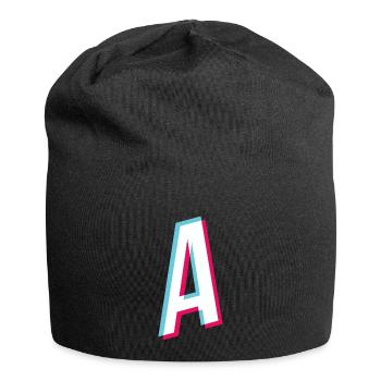 A - lettre A - Bonnet en jersey - noir - Devant