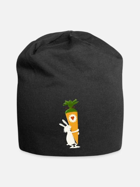 Hase mit Schultuete - Jersey-Beanie - Schwarz