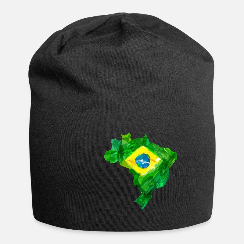 Brasilien - Jersey-Beanie - Schwarz