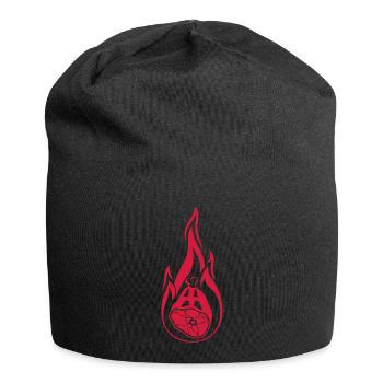 burn fire flames flesh meat knuckle - Jersey Beanie - black - Front