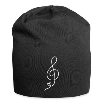 00234 treble clef - Jersey Beanie - black - Front