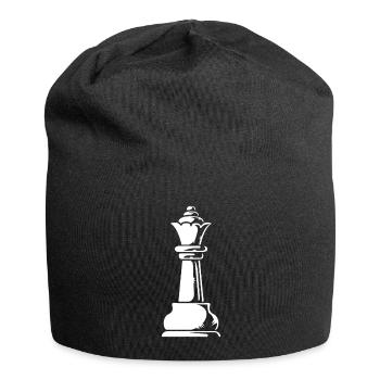 Schach Königin Schachbrett - Jersey-Beanie - Schwarz - Vorne