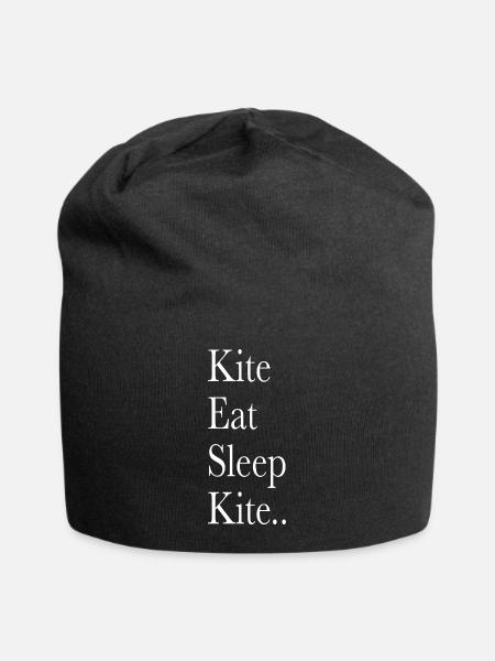 Kite Eat Sleep Kite.. - Jersey-Beanie - Schwarz