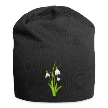 Snowdrops as beautiful spring flowers - Jersey Beanie - black - Front