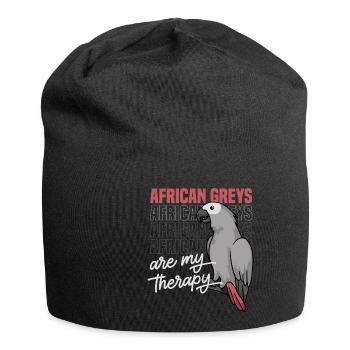 Perroquet gris africain en tant que thérapie avec - Bonnet en jersey - noir - Devant
