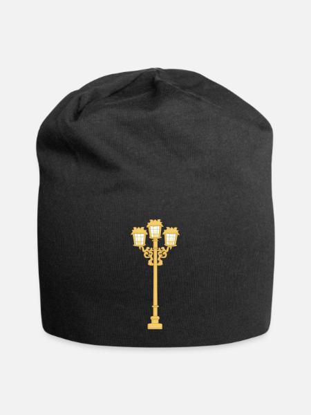 Leuchtende, stilvolle und elegante Straßenlaterne - Jersey-Beanie - Schwarz