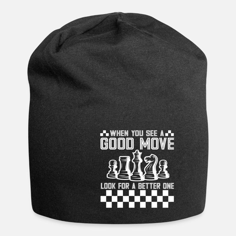 Lusitger Schachspieler Spruch I Schach - Jersey-Beanie - Schwarz