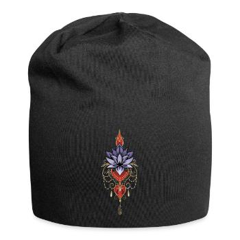 Indigo-Lotus-Chakren unalome - Jersey-Beanie - Schwarz - Vorne