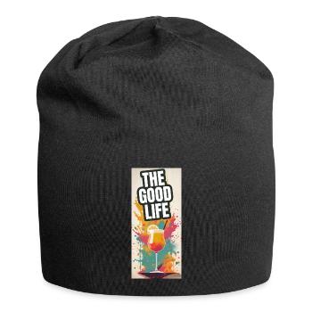 Das gute Leben Happy Hour Cocktail - Jersey-Beanie - Schwarz - Vorne