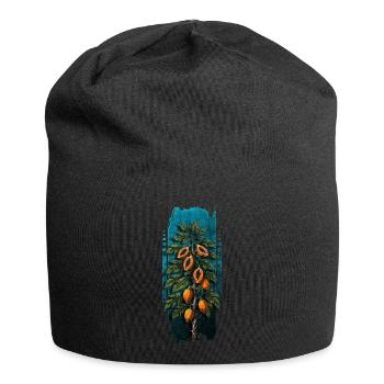 Tropical Bounty: Papaya Tree - Jersey Beanie - black - Front