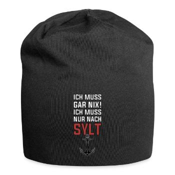 Je n’ai rien à faire, je dois juste m’ancrer à Sylt - Bonnet en jersey - noir - Devant