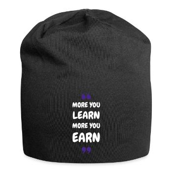 Plus vous apprenez, plus vous gagnez - Bonnet en jersey - noir - Devant