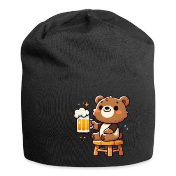 Cute Bear Drinking Beer 3 - Jersey-Beanie - Schwarz - Vorne
