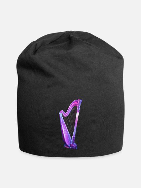 Harfe - Jersey-Beanie - Schwarz