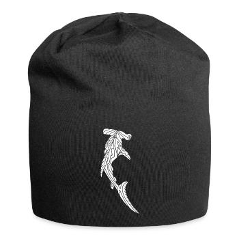 Der weißer Hammerhai - Jersey-Beanie - Schwarz - Vorne