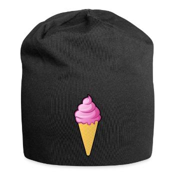 Himbeeren Eis Kostüme Eiscreme Himbeereis Eistüte - Jersey-Beanie - Schwarz - Vorne