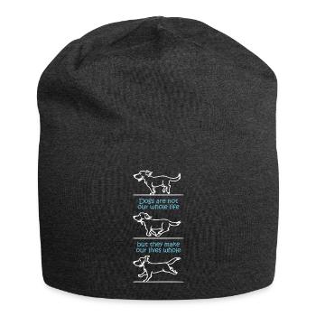 Dogs make our lives whole (dark) - Jersey Beanie - charcoal grey - Front