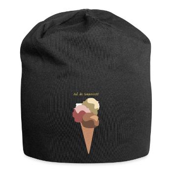 Auf die Sommerzeit Eiswaffel - Jersey-Beanie - Schwarz - Vorne