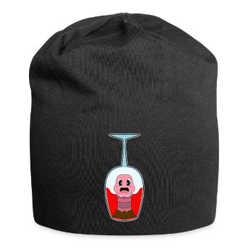Wurm Rotwein - Jersey-Beanie - Schwarz - Vorne