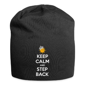Bleib ruhig und trete zurück - Jersey-Beanie - Schwarz - Vorne