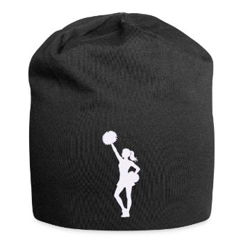 Silhouette de pom-pom girls avec pompons - Bonnet en jersey - noir - Devant