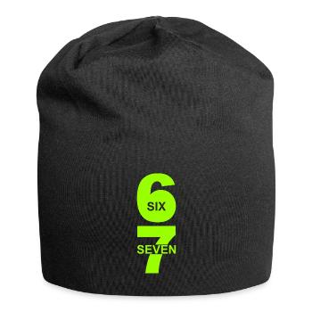 Six Seven - 67 - Typo - Meme - Basketball - 6-7 - Jersey Beanie - black - Front