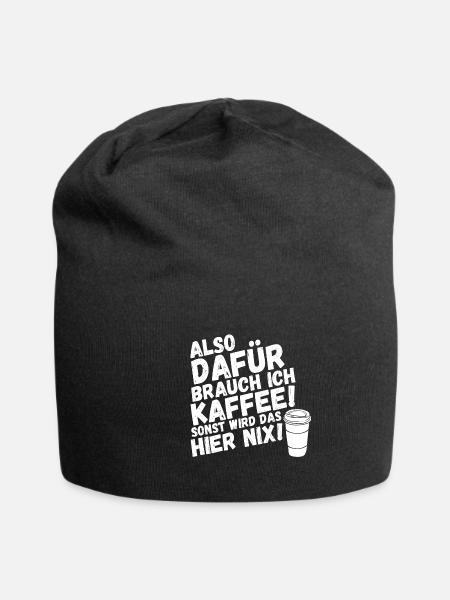 Kaffee sonst wird das nix - Jersey-Beanie - Schwarz