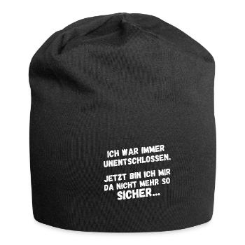 Unentschlossen - Jersey-Beanie - Schwarz - Vorne